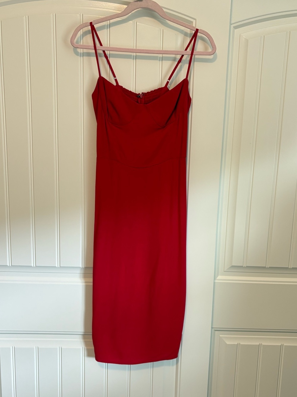 Reformation Isabel Sheath Dress in red cherry midi size 4 - Picture 2 of 10